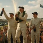 Where does the tradition of Formula 1 drivers shaking their champagne bottle on the podium come from?