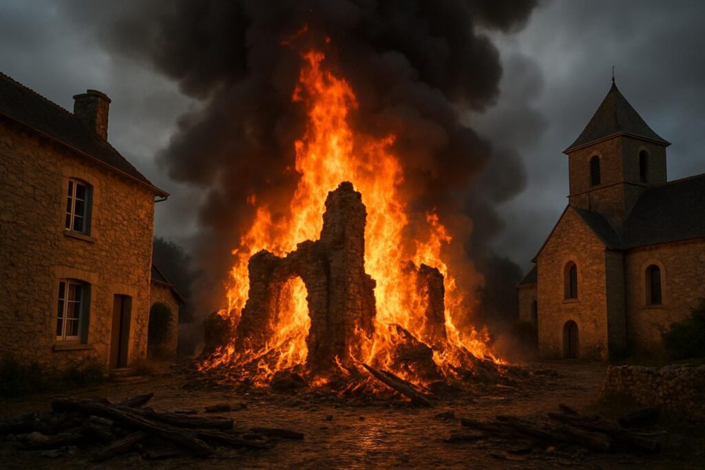 un incendie ravage des ruines à cossé-en-champagne, menaçant deux bâtiments historiques précieux. suivez les dernières informations sur cet événement dramatique.