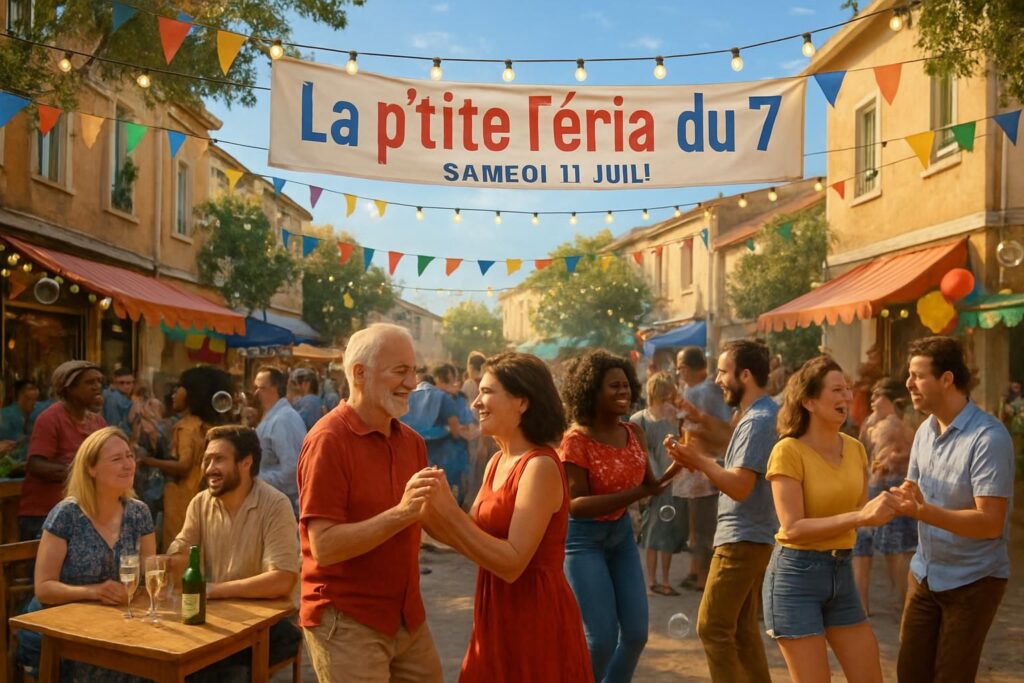 rejoignez la p’tite feria du 7 à champagne ce samedi 11 juillet pour une nouvelle journée de célébrations festives et authentiques.
