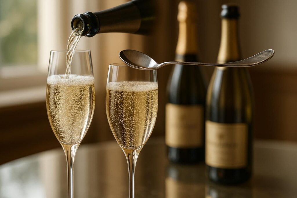 Champagne and Crémant: Myth or Reality of the Spoon to Preserve the Bubbles?