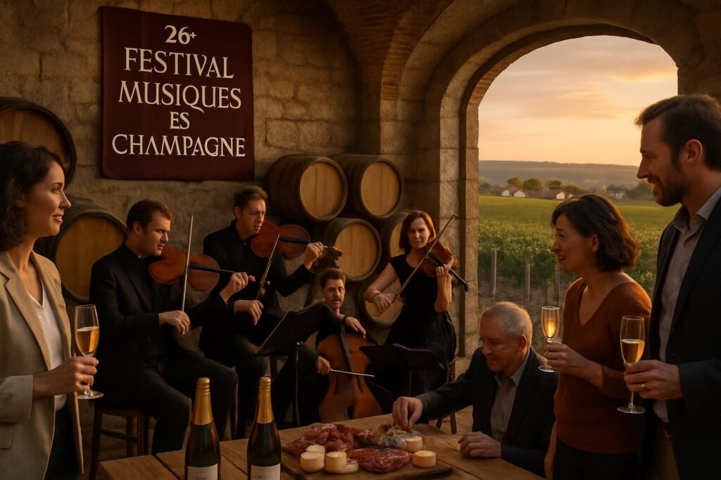 plongez dans la 26e édition de musiques en champagne : explorez des lieux insolites, savourez les délices du terroir et vibrez au rythme de concerts envoûtants.