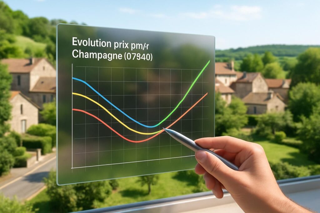 découvrez l'évolution du prix au m² de l'immobilier à champagne (07340) en août 2026, avec une analyse des tendances actuelles et des perspectives pour les acheteurs et investisseurs.