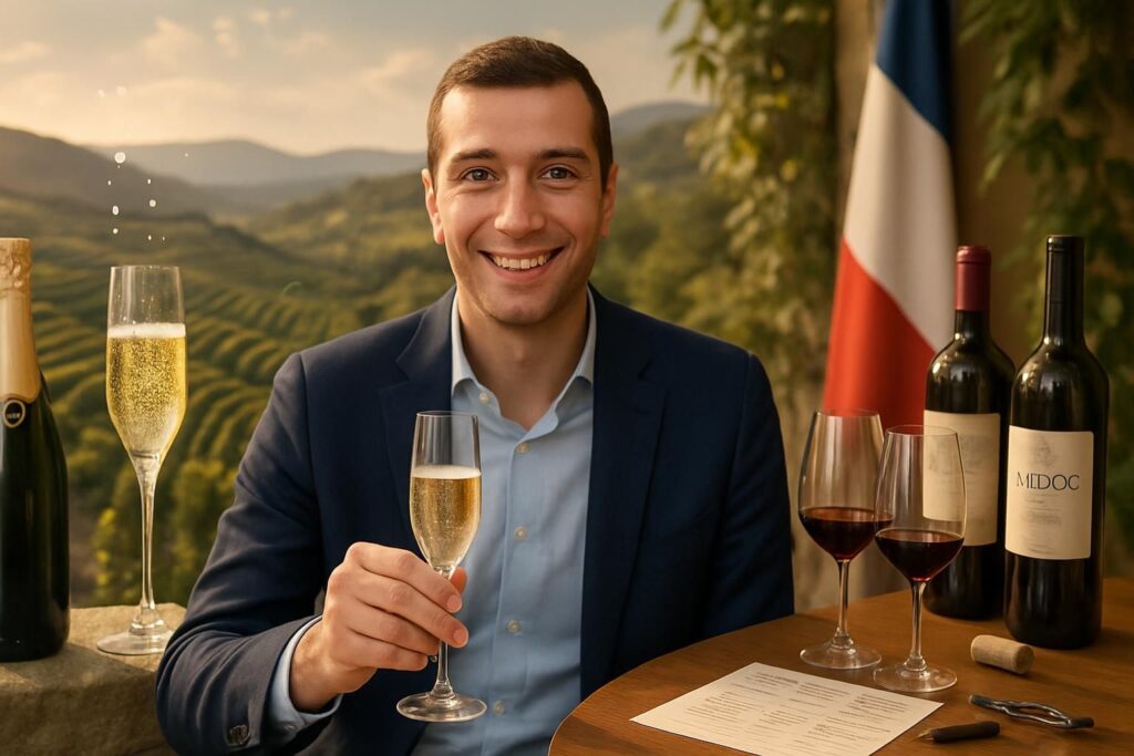 découvrez le parcours pétillant de jordan bardella, entre dégustations de champagne en espagne et kits exclusifs en gironde, une aventure gourmande à ne pas manquer.