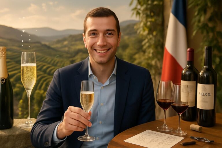 Jordan Bardella : entre champagne en Espagne et kits de dégustation en Gironde, un parcours pétillant à découvrir