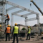 Four intensive days to erect the stage of the Foire at the concert area of Châlons-en-Champagne
